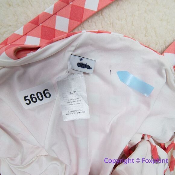 NEW Onia Raquel Barbiecore pink gingham check raquel one‎ piece swimsuit, size S - Picture 13 of 16